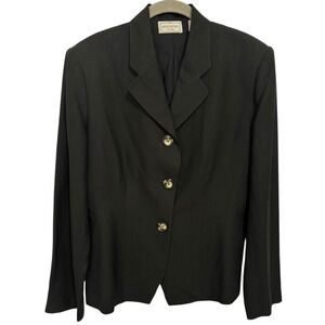 Vintage HENRI BENDEL New York Silk & Linen Blazer Black Jacket Sz 10 NWD READ